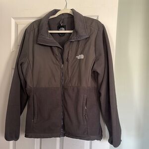 The North Face Gray Ski Jacket with Stand-Up Collar